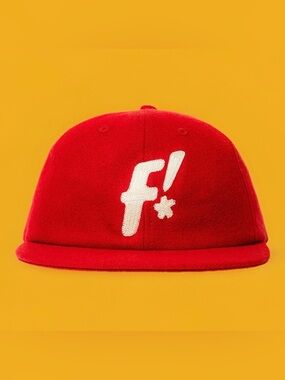 Golf Le Fleur Red Wool Cap with White 'f!' Embroidered Patch